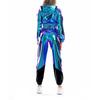 Kadın Parlak Pantolon Elastik Spor Pantolon Bol Eğlence Rahat Uzun Pantolon Eşofman Altı Koşu Altları Streç Tayt Parti Disko Clubwear
