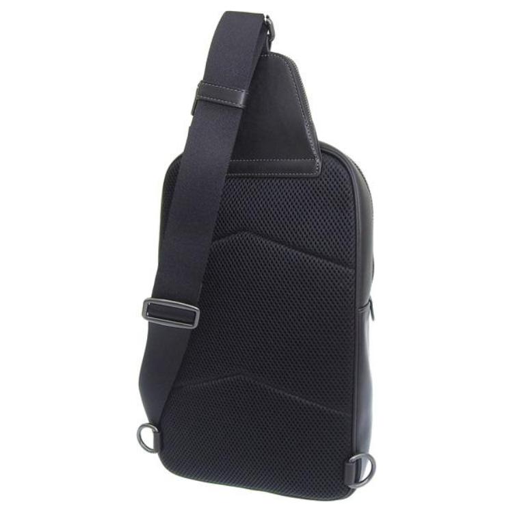 Coach Ethan 21 Brand Letter Logo Zipper Closure Adjustable Shoulder Strap Smooth Calfskin Crossbody Bag Small Men Crossbody Bag Black CO994-QBBK