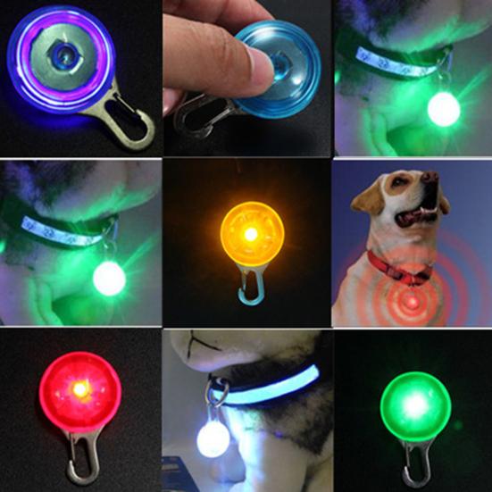 Dog Pendant Round Portable LED Pet Flashing Blinking Pendant for Night
