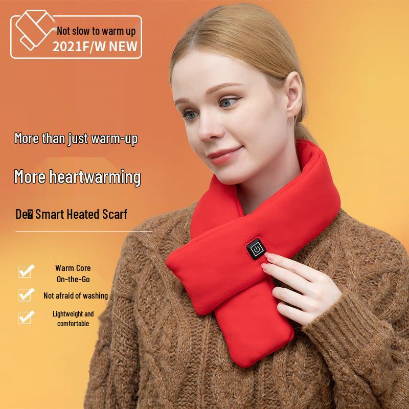 Unisex Winter Heated Scarf & Shoulder Pad - Smart Charging Neck Warmer
