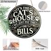 2D Flat 1pc Cat Lover Aluminum Decoration Plaque, "It's The Cat's House We Just Pay The Bills" Lettering Sign, Pet Room Decor, Home Decor, Pet Shop