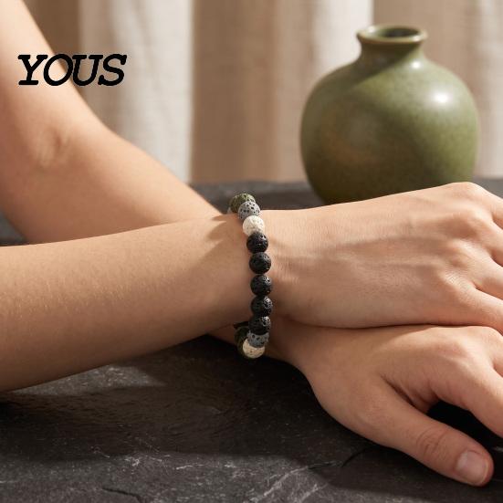 Natural Stone Aromatherapy Diffuser Jewelry Obsidian Bracelet for Men Women, Colorful Rock Beads Exquisite Gift Her Him Stackable Stretch Bracelet,
