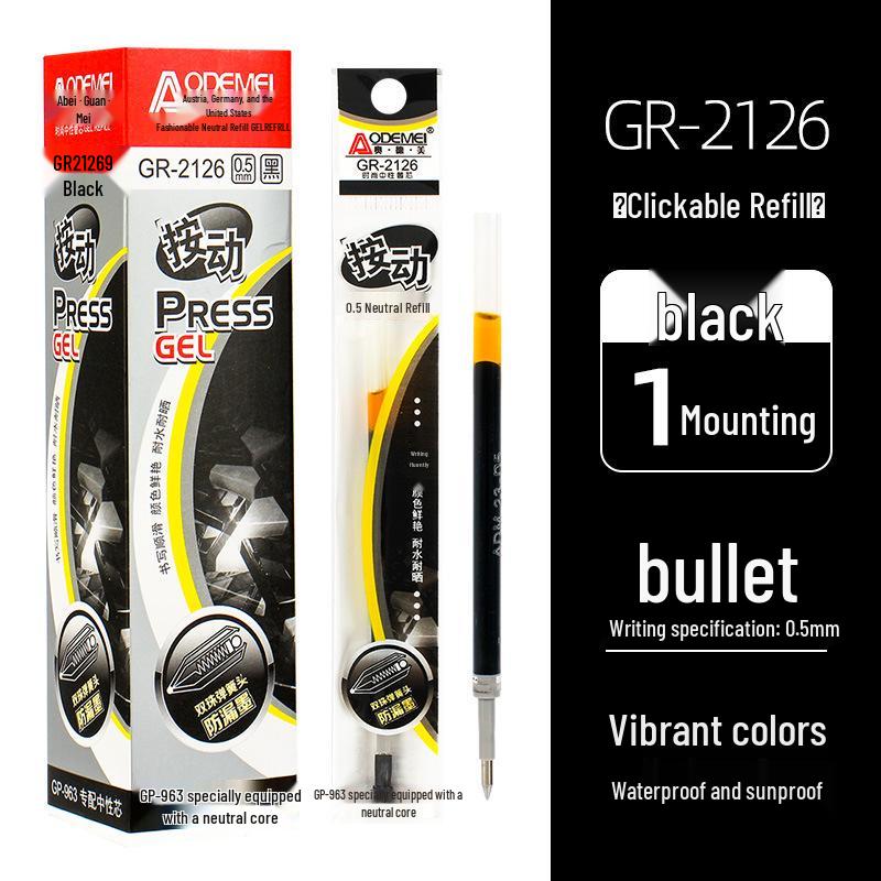 Qixin K3511 Gel Pen: Smooth Writing Click Pen for Exams & Office - Red, Blue, Black Black 0.5mm