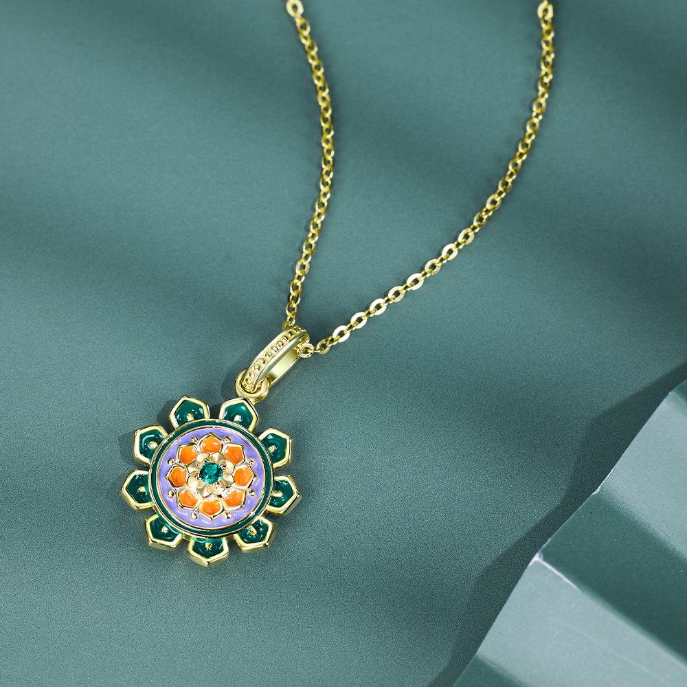Necklace, Sterling Silver Necklace Women s Versatile Niche Dopamine Jewelry Dunhuang Style 14K Gold Clavicle Chain 925 silver