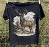 Vintage Hirsch T-Shirt, Retro Wald T-Shirt, Geschenk für Naturfreunde, Waldtier T-Shirt, Rustikales Outdoor Freizeit Oberteil, Unisex Wald Hirsch T-Shirt