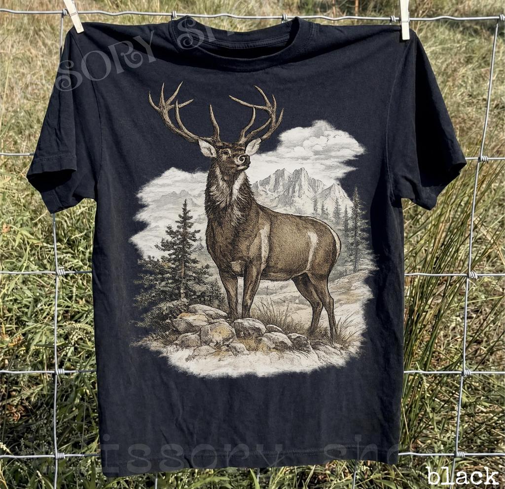 Vintage Deer Shirt, Retro Woodland T-Shirt, Nature Lover Gift, Forest Animal Tee, Rustic Outdoors Casual Top, Unisex Forest Deer Tee