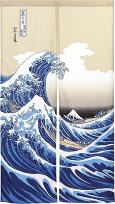 Noren Atölyesi Noren Perde Hokusai'den Kanagawa Dalgaları Japon Modern Japon Mağazalar İçin ve Beyaz Genişlik 85cm x Uzunluk 99828 - - Stil,