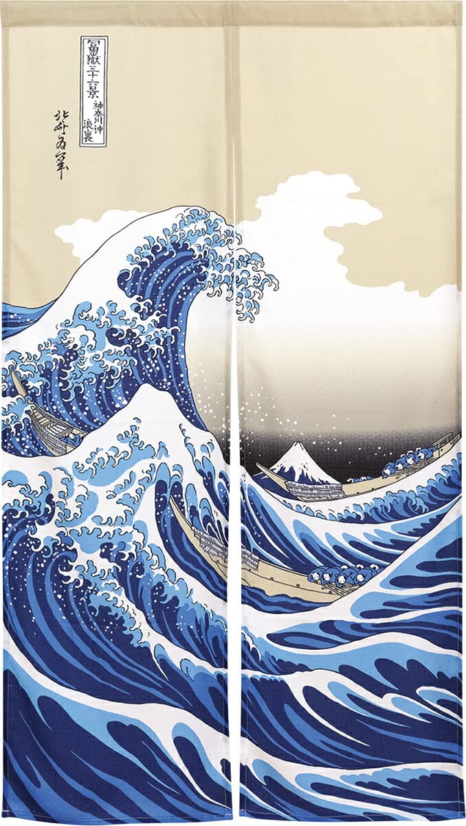 

Noren Kobo The Great Wave off Japanese Japanese for white width 85 x length 99828 Noren, Kanagawa, Hokusai, style, modern, stylish, stores,