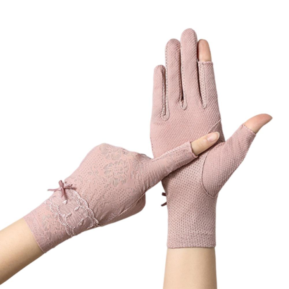 Fashion Summer Sunscreen Gloves Breathable UV Protection Anti-UV Mittens Thin Anti-slip Cycling Driving Gloves Running