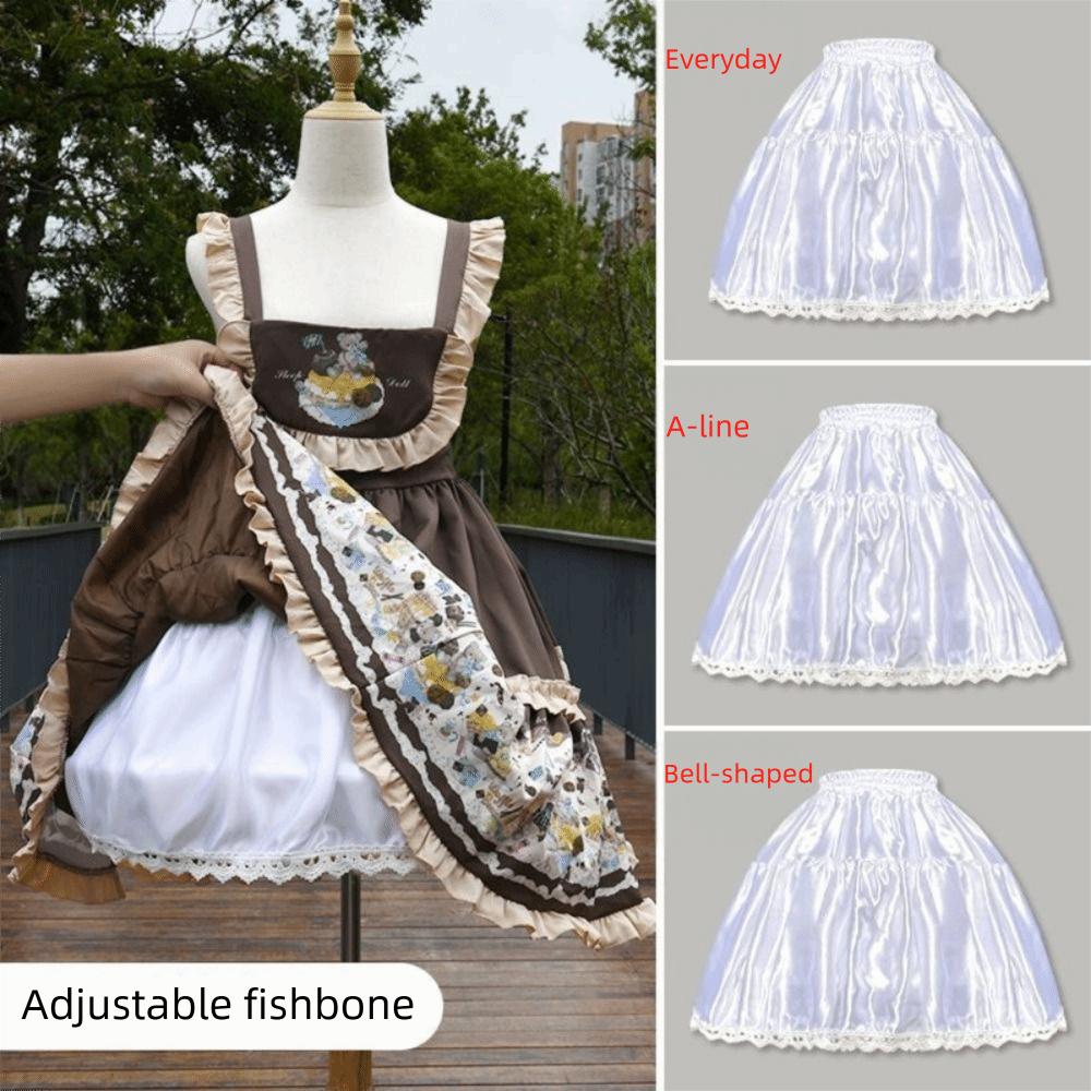 Adjustable Fish Bone Lolita Petticoat Violence Support Tutu Skirt Bridal Crinoline  JK Uniform