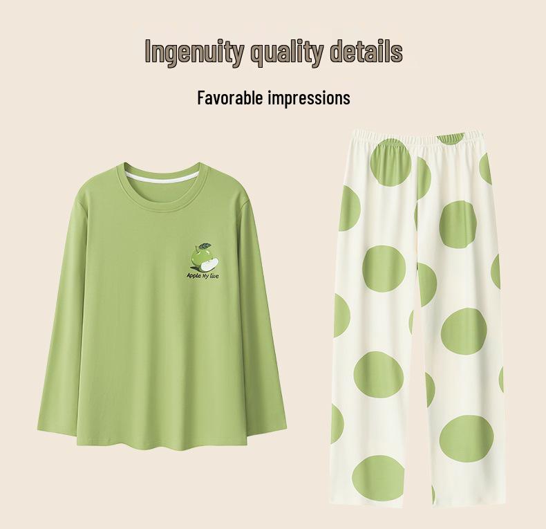 2025 Women's Long Sleeve Cotton Pajamas with Cartoon Design & Breast Pads - Versatile for Home or Outdoor Wear In Spring, Autumn, and Winter.