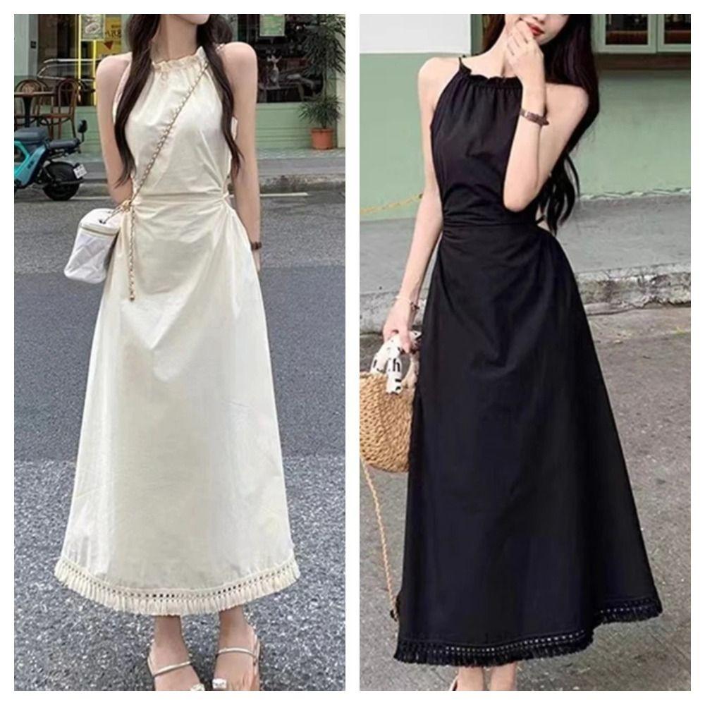 

Длинное платье с оборками и халтер-халатом, облегающее, облегающее, ажурное платье, весна/лето S чёрный