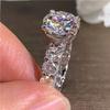 Luxury Fashion Full Brilliant Cubic Zirconia Eternity Promise Ring For Women Sparkling Engagement Wedding Jewelry