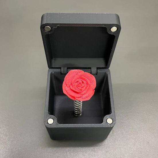 Pop Up Box Ornament Red Rose And Red Love Heart In Box 3D Printed Box with Poo Skull Inside Gag Gift for Christmas Birthday Valentine's Day