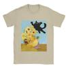 Vincent Van Gogh   T-Shirts Men Cute Cat bayingimg Awesome Cotton Tee Shirt Crewneck Short Sleeve T Shirt Plus Size Clothing