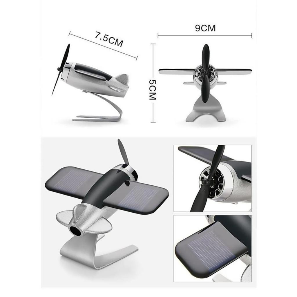 Solar Airplane Creative Men's Car Decoration Car Interior Accessories Desktop Ornament Gift for Woman, Man, Car Enthusiast