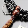 Nenju dot com Soto sect prayer beads for men Shakuni Ebony Red tiger eye stone string tassel Kyoto prayer beads Kyoto recitation Genuine silver ring