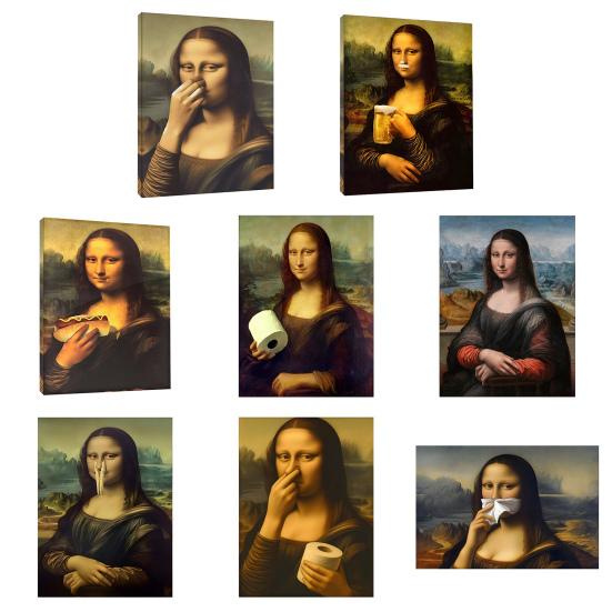 Funny Wall Art Poster Vintage Lady Portrait Bathroom Poster Humorous Retro Unframed Canvas Poster for Home Living Room Bedroom Dining Room Decor