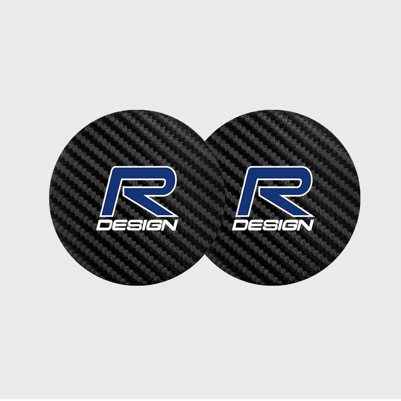 

2Pcs Carbon Fiber Leather Coaster Car Water Cup Anti-slip Pad Mat Auto Interior For Volvo V50 XC90 V40 XC40 XC60 V60 AWD S80 C30