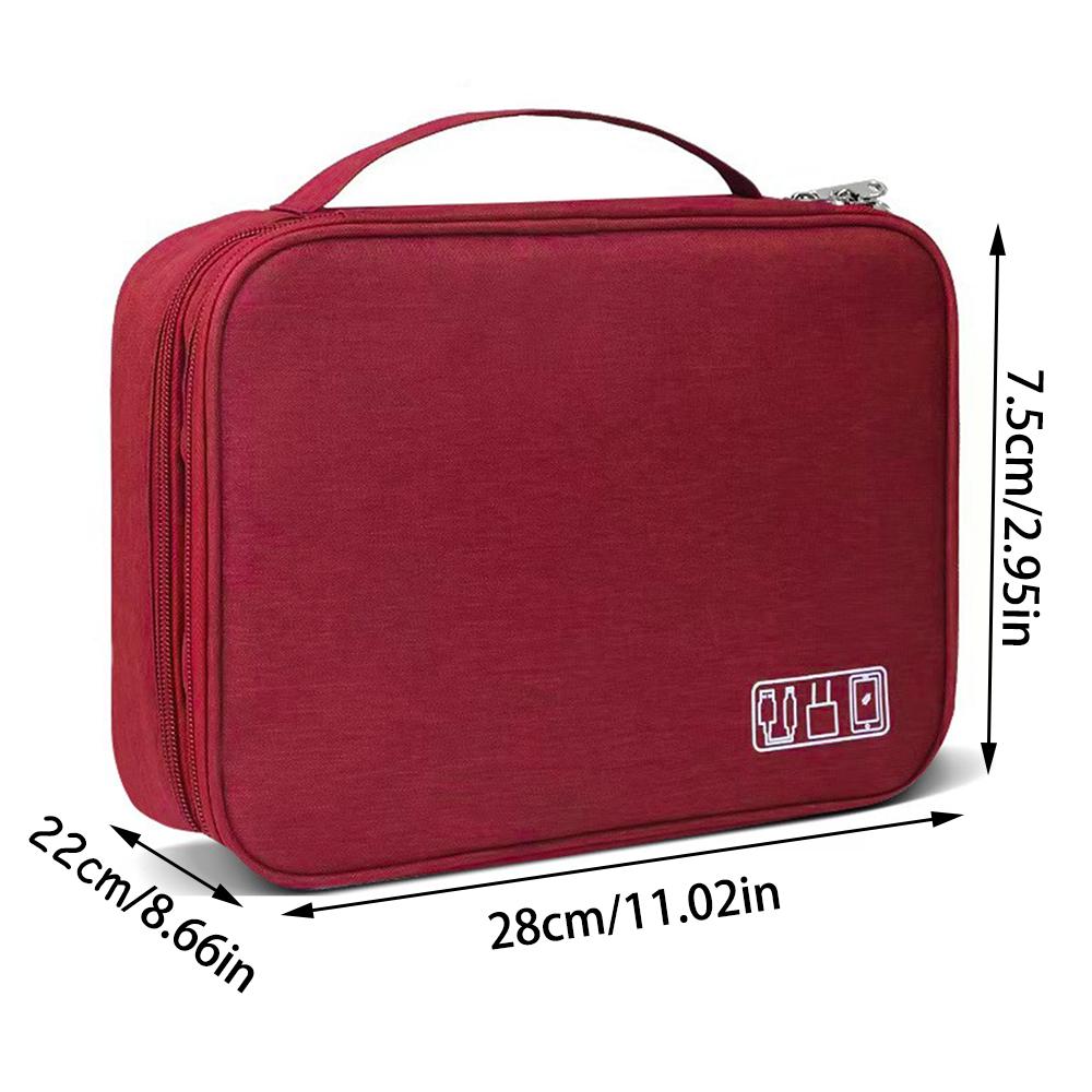 Travel Line Storage Bag Portable Cable Bag Three-layer Multifunction Storage Bag Waterproof Digital Electronic Storage BagMakeup