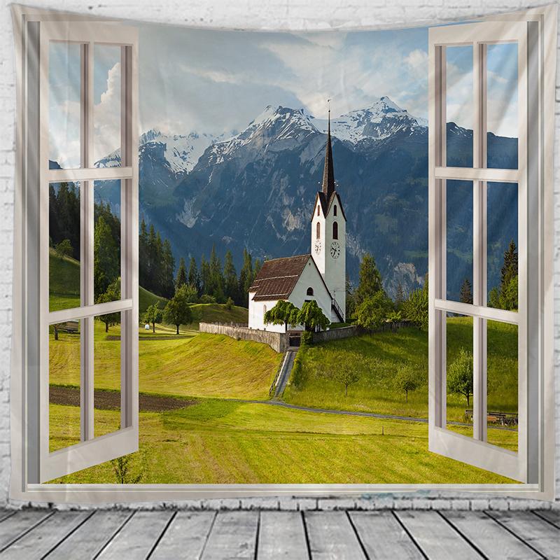 Large Mural Fabric Poster  Panoramic Wallpaper Tapestry Bohemian Style Decoration Bedroom