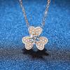 Leaf Pendant Sterling Silver 0.5ct D Color Moissanite Pendant Necklace For Women Sparkling Wedding Party Fine Jewelry