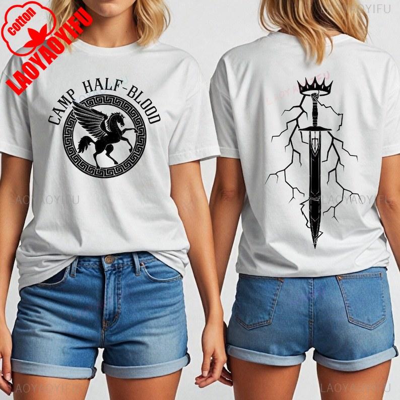 Book Lover Tee Camp Half Blood Shirts Percy Jackson Shirt Fairy Tale Graphic T Shirts Aesthetic Clothes Vintage Wounisex Clothes