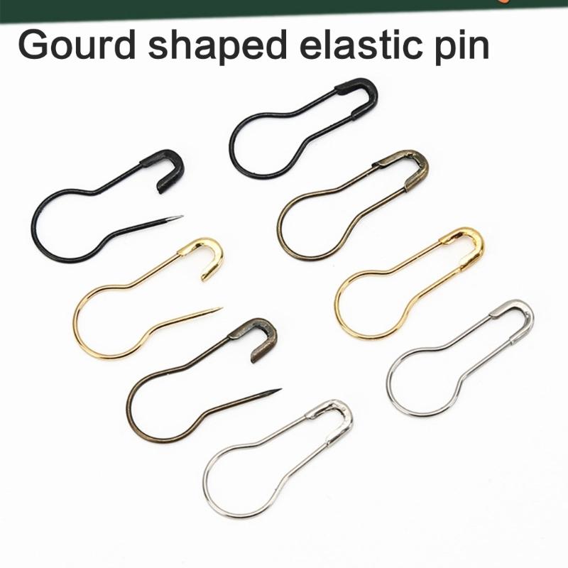 1000Pcs Gourd Shape Safety Pin Metal Knitting Locking Marker Clip Clothing Label Fastener Pin for Stitching Sewing Craft