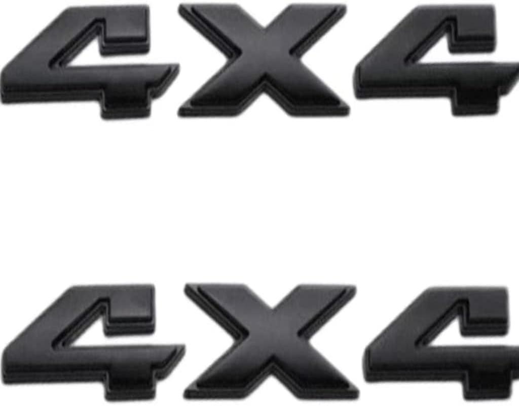 2pc Chrome 4x4 Emblem Badge 3D 4 x 4 Emblem Nameplate Decal Compatible with 1500 2500 3500 Flat Letter