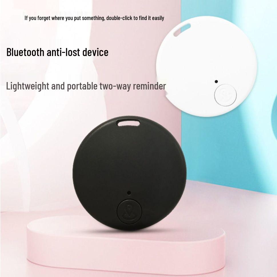 

Bluetooth Pet & Key Anti-Lost Device: Two-Way Locator & Smartphone Anti-Drop Function Black - Pearlescent Pouch + Battery + Manual