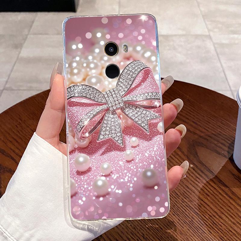 Fundas For Xiaomi Mi Mix 2 Casing Protective Capa Coque Clear Silicone Soft TPU Back Cover Cute Rabbit Cat Dinasaur Phone Case