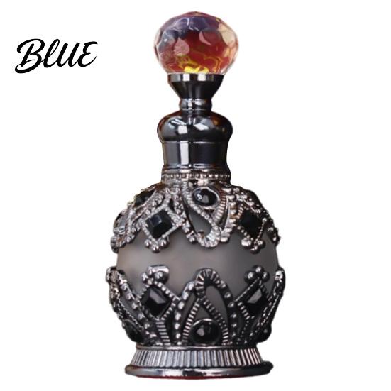 Flacone Profumo Ricaricabile 15ML Flacone Lusso Vintage Olio Essenziale & Fragranza Contenitore Profumo Vuoto in Vetro Stile Arabo di Dubai per Viaggio Compatto