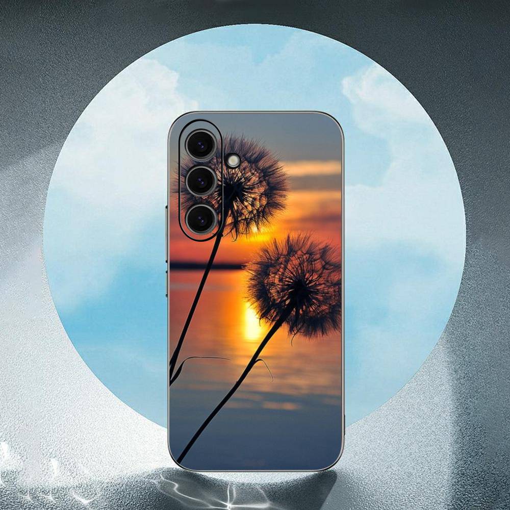 Beautiful purple flower lavender For Samsung Galaxy S25 S24 S23 Ultra S22 S21 Plus S20 Black Soft Silicone Protective Case