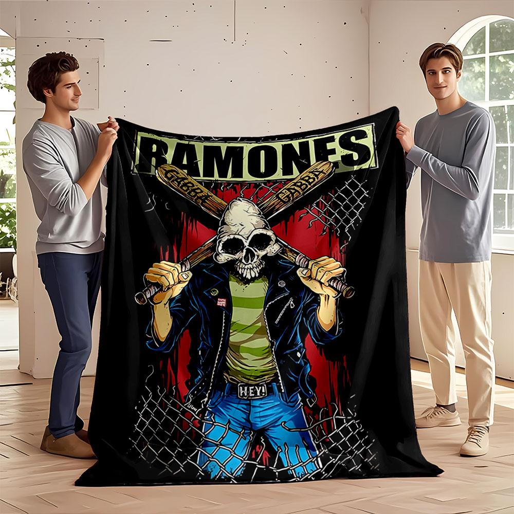Ramones Punk Skull Blanket for all seasons blanket lunch break throw gift
