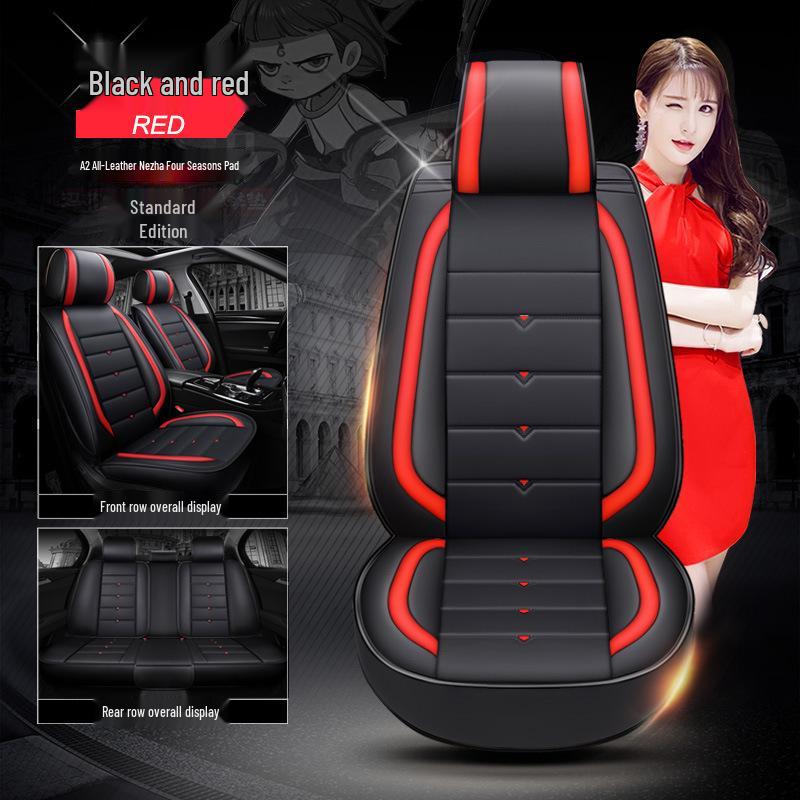 A2 Cartoon Full Leather Car Seat Cushion - New Devil Design