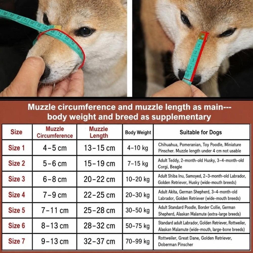 7 Sizes Available Pet Mouth Mask Adjustable Strap Anti-Bite Muzzle Dog Mouth Cover for Dogs