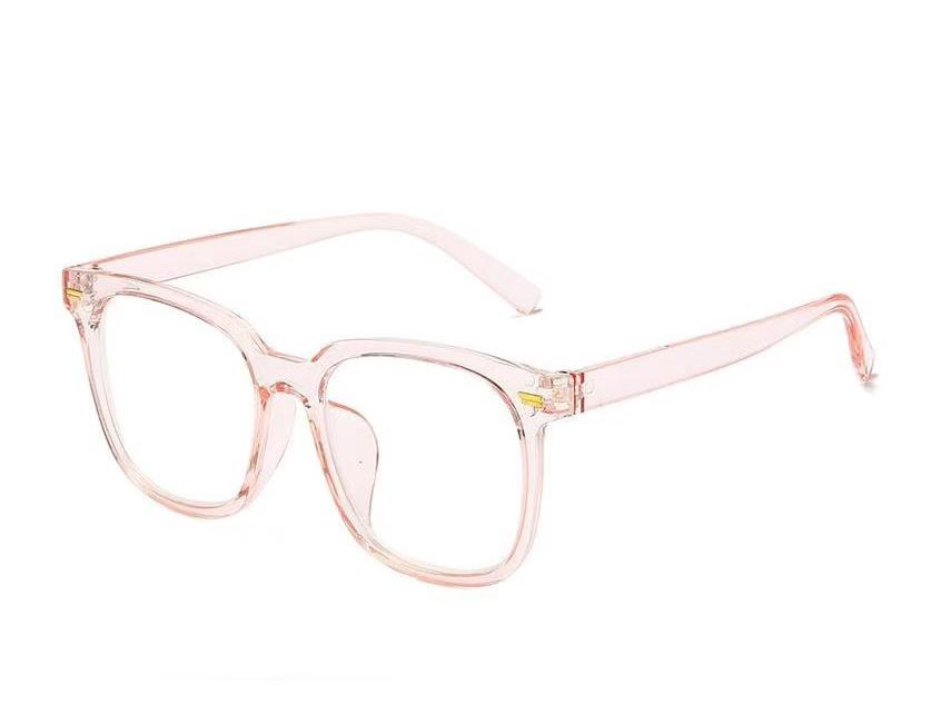 Trendy Gray Transparent Anti-Blue Light Glasses - Unisex Korean Style, Slim Black Frame for Large Faces