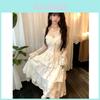 Knitted Lace Embroidered Long Dress For Spring Winter Womens Vintage Style