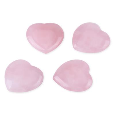 4 pezzi Quarzo Rosa Intagliato a Forma di Cuore Pietra Curativa di Cristallo Rosa Pietra Semipreziosa Decorazione