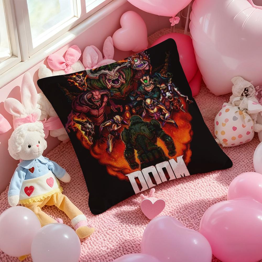 D-Doom E-Eternal Cool Game Cushion Cover Pattern Printed Pillowcase for Living Room Sofa Cushion Cover & Bedroom Decor