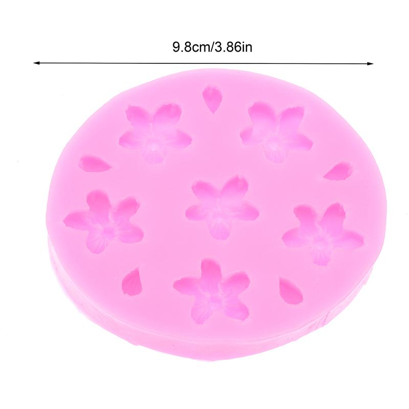 3D Sakura Shape Silicone Mold Diy Cherry Blossom Fondant Jelly Chocolate Cake Decor Tools Clay Plaster Baking Mold