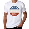 Kamala Harris 2024 For President Campaign US Flag TShirt Basic Plain Short Sleeve Crew Neck Tee