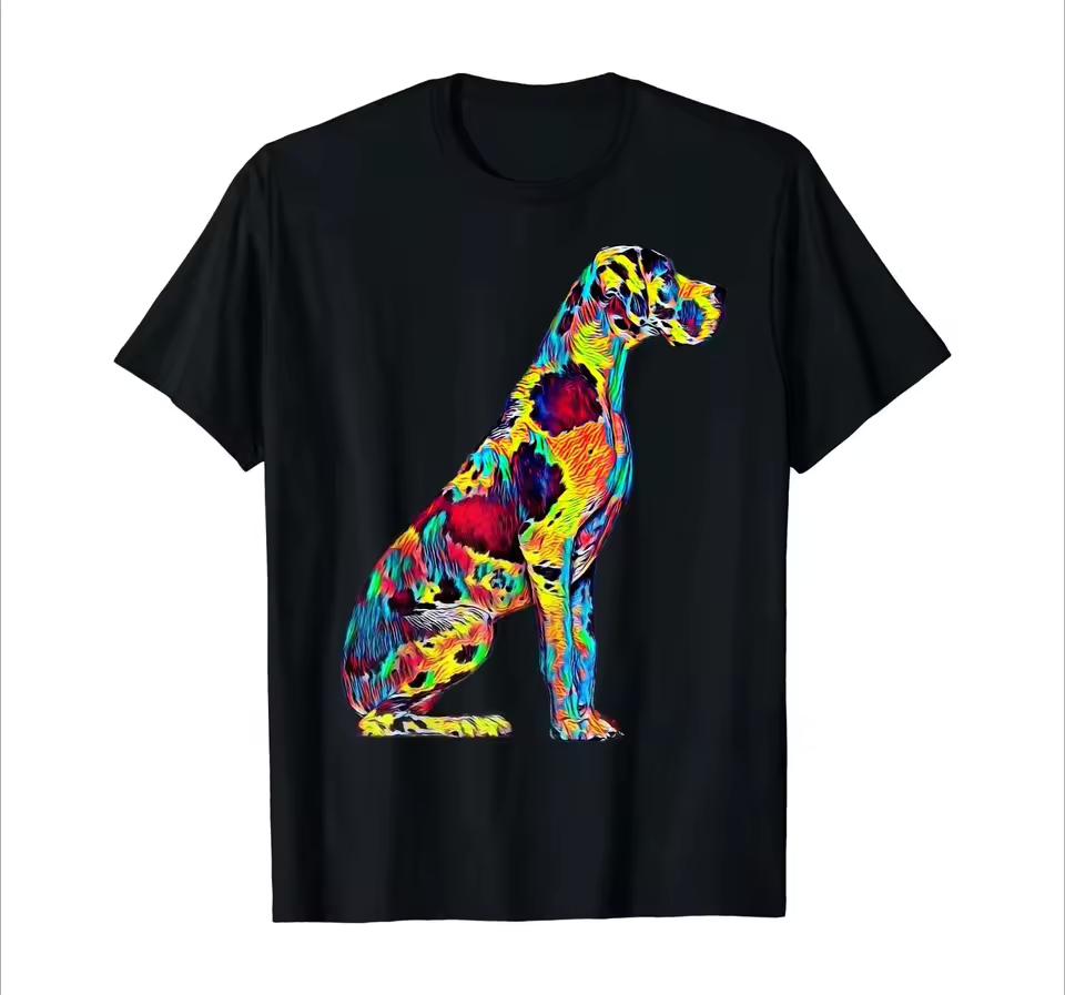 Great Dane Big Dog Theme Printed Women's T-shirt Summer Wear Graphic Tops Tee Aesthetic Clothes Streetwear Y2K Women's Clothing