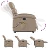 Electric Massage Recliner with Rising Function Cappuccino Faux Leather