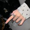 Punk Style Rhinestone Ring Korean Style Ring Opening Adjustable Ring Female Finger Ring