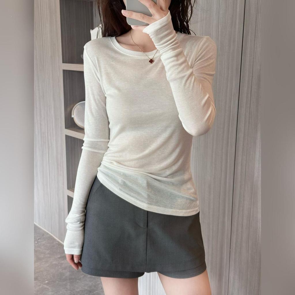 Women's 2026 Summer Lightweight Tencel Sun Protection Slimming Long Sleeve T-Shirt