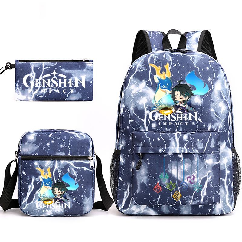 Three-piece Backpack Versatile High School Travel Bag