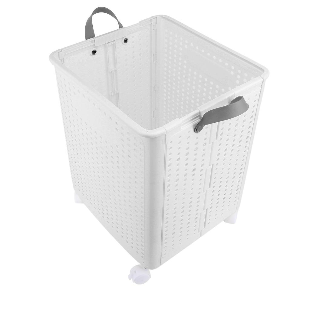 Foldable Laundry Basket with 4 Wheels Space Saving Portable Storage Hamper for Clothing Toys Home Sundries