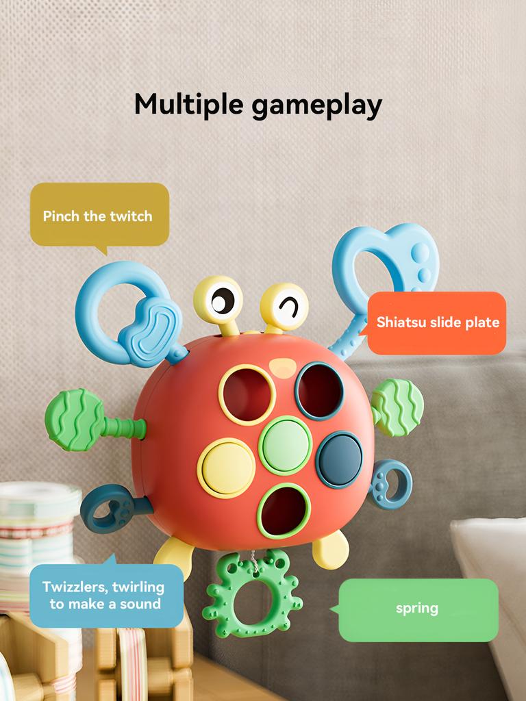 Baby Fun Cartoon Crab Lala Toy Whip Music Puzzle Early Education Toys a Variety of Play Can Be Pressed To Bite