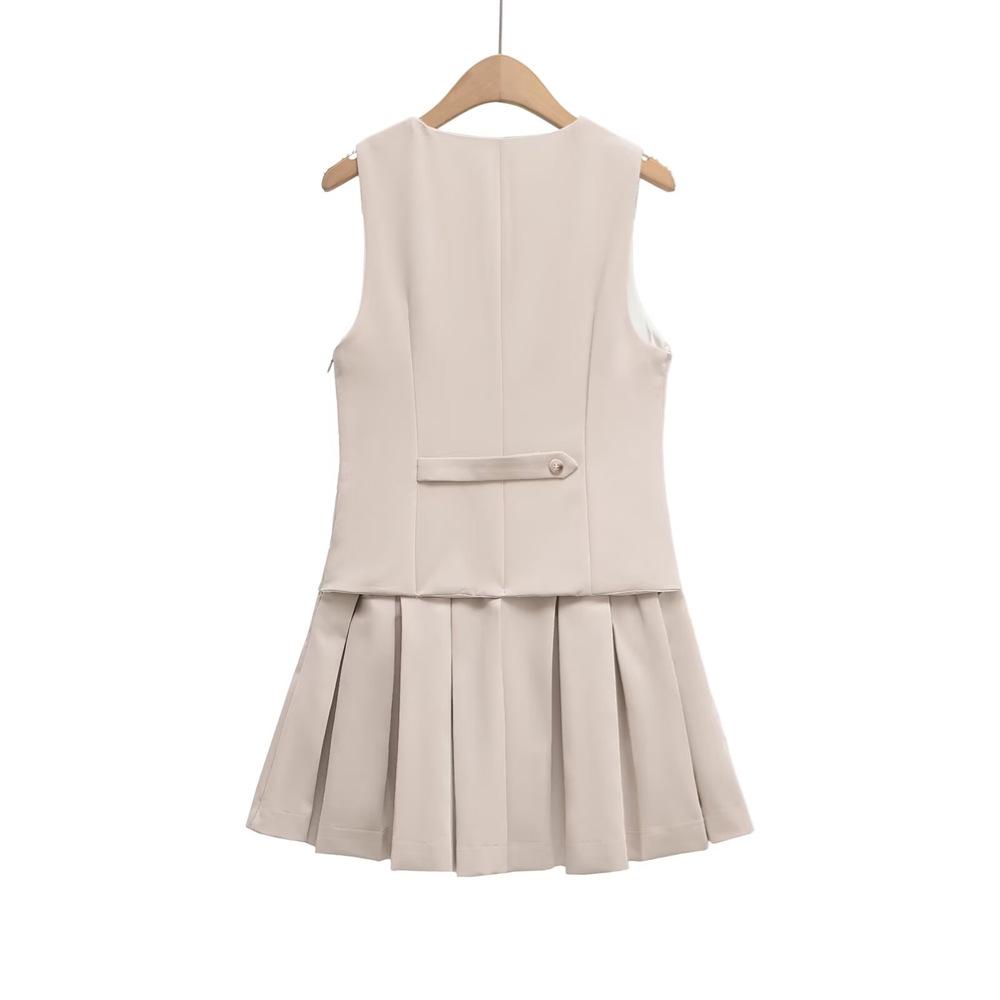 2025 Frühling/Sommer Damen Taillenbetonendes V-Ausschnitt Ärmelloses Mini-Kleid